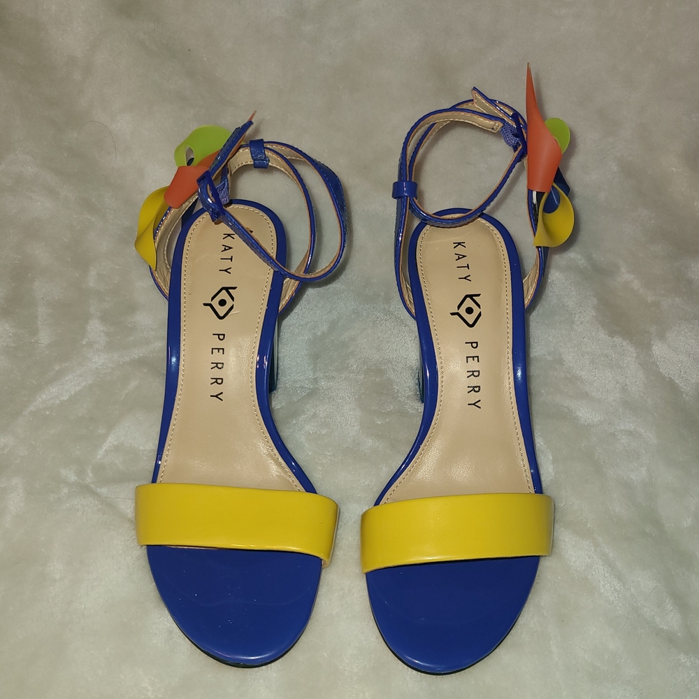 🌈 Katy Perry “Pinwheelz” Blue Multi Patent Heels – Size 5 (35) – Rare & Vibrant - Picture 5 of 10